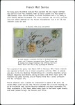 Stamp of Peru » French Post Office 1841-72, 9 covers on 8 exhibit pages showing vario