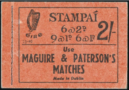 Stamp of Ireland 1940 2s booklet "Maguire & Paterson's Matches", se