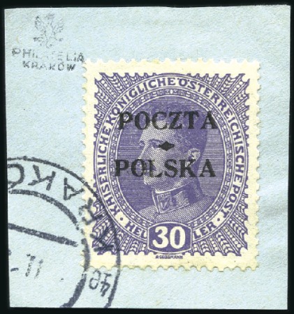 Stamp of Poland » Poland Later Issues 1919 POCZTA POLSKA ovpt. on 30h plate IIB position