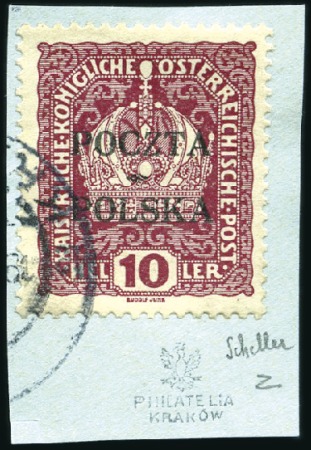 Stamp of Poland » Poland Later Issues 1919 POCZTA POLSKA ovpt. on 10h plate I position 1
