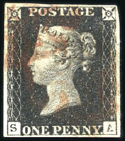 Stamp of Great Britain » 1840 1d Black and 1d Red plates 1a to 11 Plate 6 SA with fine to good margins, showing re-e