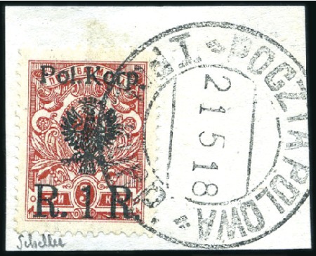 Stamp of Poland » Poland Post of the Poland Corps 1918 Russia 3k carmine-red ovpt. Pol.Korp R.1 R. t