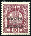 Stamp of Poland » Poland Later Issues 1919 3h violet, 10h claret, 20h deep green + newsp