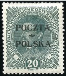 Stamp of Poland » Poland Later Issues 1919 3h violet, 10h claret, 20h deep green + newsp