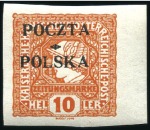 Stamp of Poland » Poland Later Issues 1919 3h violet, 10h claret, 20h deep green + newsp