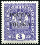 Stamp of Poland » Poland Later Issues 1919 3h violet, 10h claret, 20h deep green + newsp