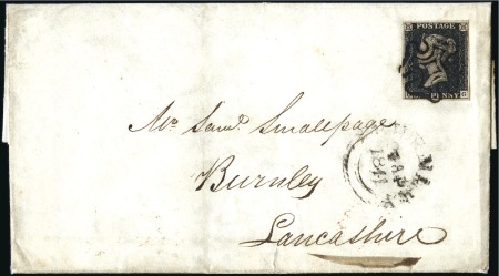 Stamp of Great Britain » 1840 1d Black and 1d Red plates 1a to 11 Group of three 1840 1d black covers incl. plate 6 