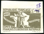 Stamp of Colonies françaises 1943 CFLN Deux essais : 5F+40F rose-rouge, 5F+40F 