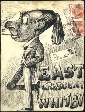 Stamp of Great Britain » Hand Illustrated and Printed Envelopes 1893 (Dec 6) Pen and ink illustrated envelope depi