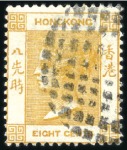 Stamp of Hong Kong 1862-76, Cancellation collection on three pages sh