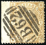 Stamp of Hong Kong 1862-76, Cancellation collection on three pages sh