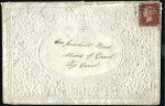 Stamp of Great Britain » Valentines Envelopes 1858 (Feb 10) Elaborate embossed envelope with 185