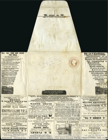 Stamp of Great Britain » Hand Illustrated and Printed Envelopes 1d Pink postal stationery lettersheet with a multi