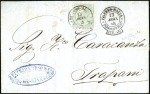 Stamp of Italy 1864 Two maritime folded covers respectively from 