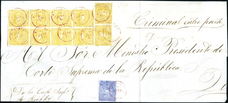 Stamp of Ecuador » 1865-72 First Issue 1/2r Grey Blue, 4th printing, pos. 11, with 35% of