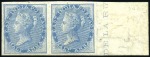 Stamp of India 1856-73, QV 1/2a blue specialised collection on pa