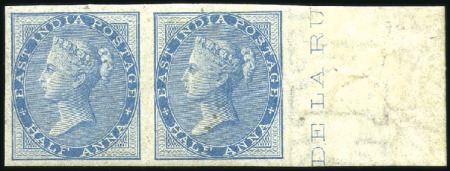 Stamp of India 1856-73, QV 1/2a blue specialised collection on pa