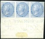 Stamp of India 1856-73, QV 1/2a blue specialised collection on pa