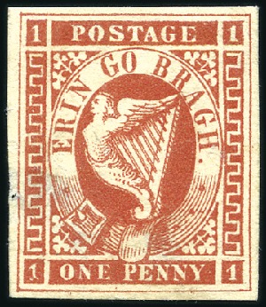Stamp of Ireland » Forerunners (L1-L45) 1893 "Erin go Brach" 1d dull red, unused, thinned,