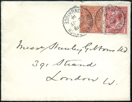 Stamp of Ireland » Forerunners (L1-L45) 1914 Anti Home Rule: (1d) Orange tied on cover in 