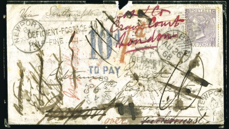 Stamp of Great Britain » 1855-1900 Surface Printed 1868 (May 19) Mourning envelope with 1867-80 6d fr