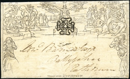 Stamp of Great Britain » 1840 Mulreadys & Caricatures 1841 (Dec 10) 1d Mulready wrapper, stereo A19, fro