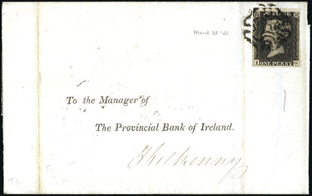 Stamp of Great Britain » 1840 1d Black and 1d Red plates 1a to 11 Plate 1b IG with good to huge margins, tied on 184