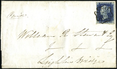 Stamp of Great Britain » 1840 2d Blue (ordered by plate number) Plate 2 KE with fine to large margins, on 1841 (Ap