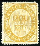 Stamp of Portuguese Colonies » Portuguese India 1871 Group of 4 values : 10r, 20r, 200r unused, an