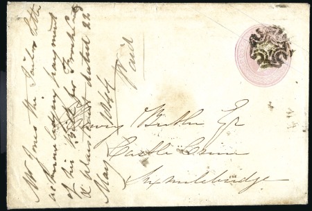 Stamp of Great Britain » Postal Stationery 1844 (May 22) 1d Pink postal stationery envelope w