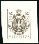 Stamp of Poland » Poland Later Issues 1918 approx. Group of 98 essays in black or colour