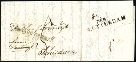 Stamp of Russia » Russia Imperial Pre-Stamp Postal History 1819 Cover from Libau to Holland with rare "DEB RO