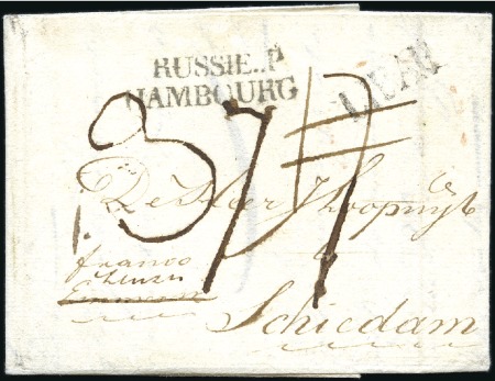 Stamp of Russia » Russia Imperial Pre-Stamp Postal History 1811 Cover from Libau to Holland with LIBAU pmk an