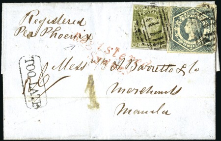 Stamp of Australia » New South Wales 1854 Registered cover to MANILA, Philippine island