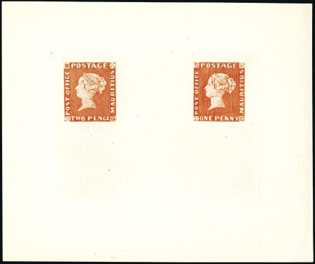 Stamp of Mauritius 1847 "POST OFFICE" issue reprints from the origina