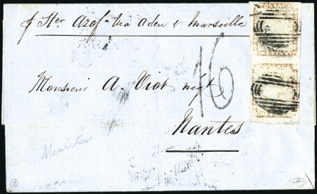Stamp of Mauritius 1848-59 1d Red-Brown (Latest Impression) vertical 
