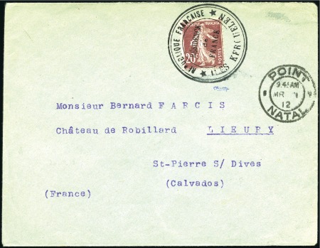Stamp of Colonies françaises » TAAF 1912 Enveloppe avec 20c Semeuse obl. cachet Réside
