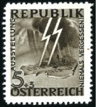 Stamp of Austria 1946 ANTIFA Exhibition UNISSUED so-called "Blitz-T
