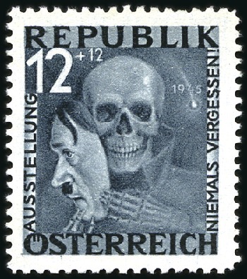Stamp of Austria 1946 ANTIFA Exhibition UNISSUED so-called "Blitz-T