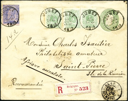 Stamp of Belgium » Belgique. 1884-91 Nouveaux types, nouvelles valeurs - Émission 1889 Quatre lettres pour l'île de la Réunion avec 
