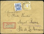 Stamp of Portugal 1889-90, Group of five covers to REUNION ISLANDS i