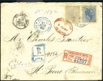 Stamp of Cuba 1889-90, Two covers to REUNION ISLAND incl. a regi
