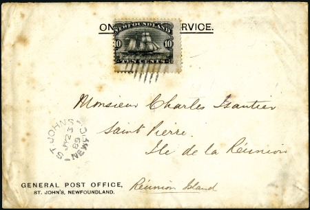 Stamp of Canada » Newfoundland 1889 (Jul 23) OHMS envelope from the GPO at St. Jo