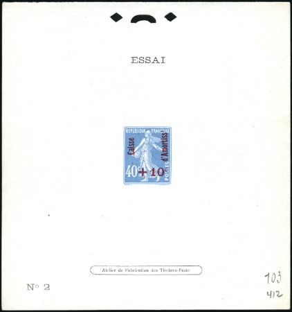 Stamp of France 1927 Caisse d'amortissement Essai de surcharge, 99