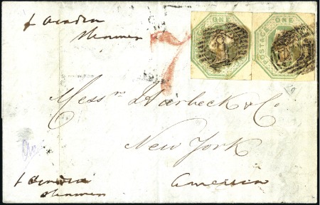 Stamp of Great Britain » 1847-54 Embossed 1847 (Oct 20) Entire FROM PORTUGAL (datelined Lisb