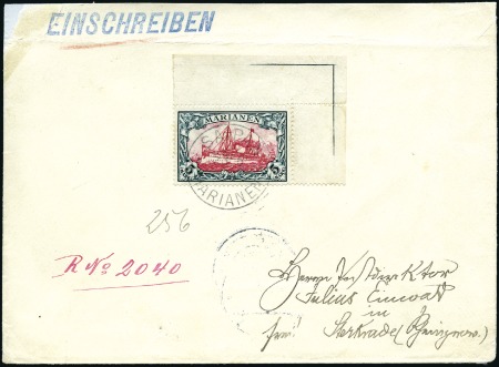 Stamp of Germany » German Colonies » Mariana Islands 1906 Registered envelope to Sterkrade / German Rei