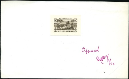 Stamp of New Hebrides 1953 Set of 11 (French inscription) and 1953 Posta