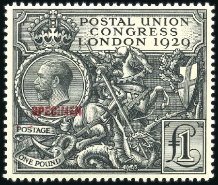 Stamp of Great Britain » King George V 1929 PUC £1 with "SPECIMEN" ovpt in red, mint hr, 