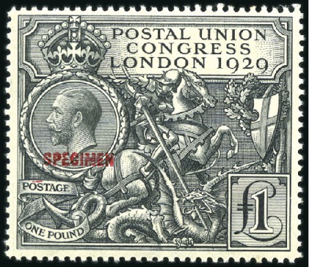 Stamp of Great Britain » King George V 1929 PUC £1 with "SPECIMEN" ovpt in red, mint hr, 