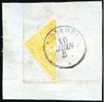 Stamp of Ecuador » 1865-72 First Issue Four BISECTS tied to fragments, each tied by town 